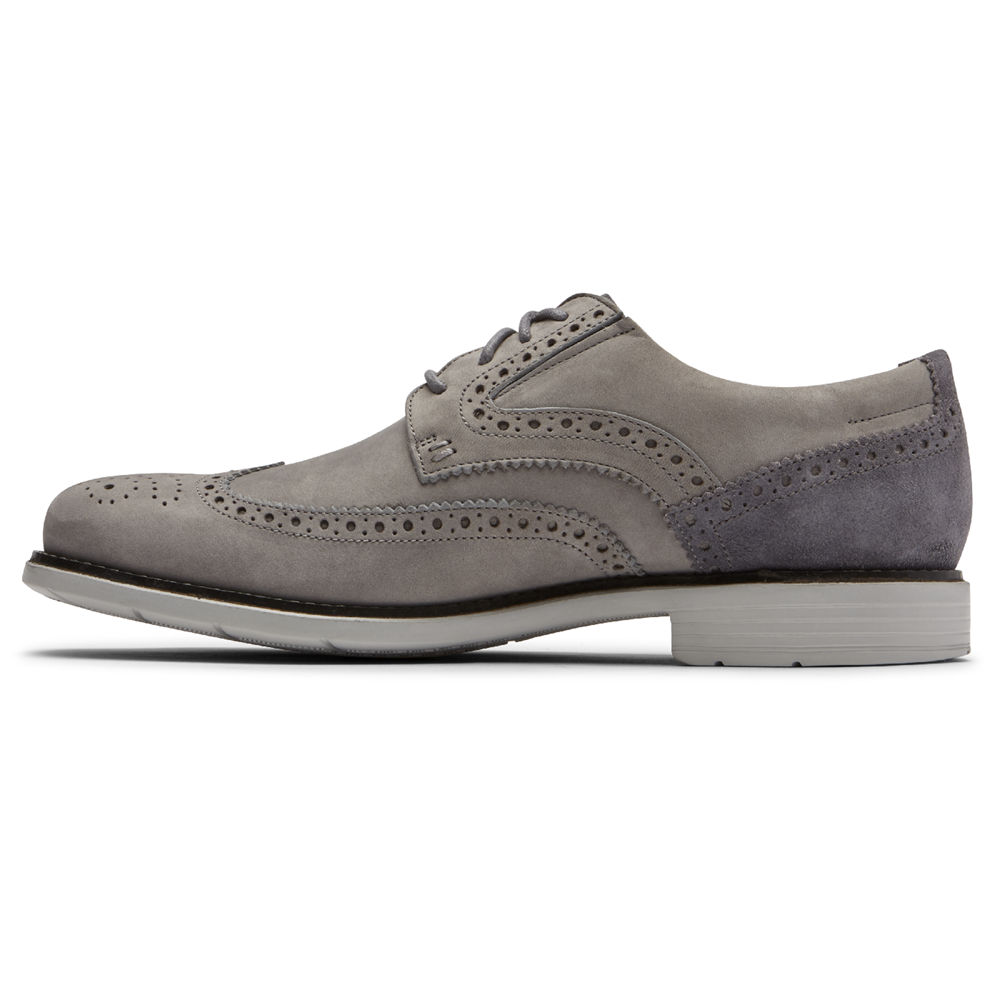 Zapatillas Rockport Hombre Mexico - Total Motion Classic Dress Wingtip Grises - JFDGP2705